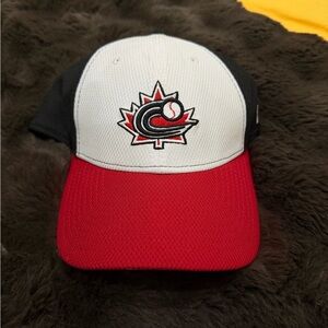 Red and White Baseball Cap with Logo Canadians